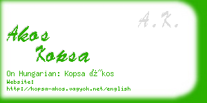 akos kopsa business card
